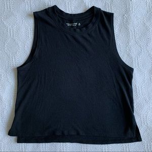 Abercrombie & Fitch Relaxed Cropped Tank softAF, Black, XS